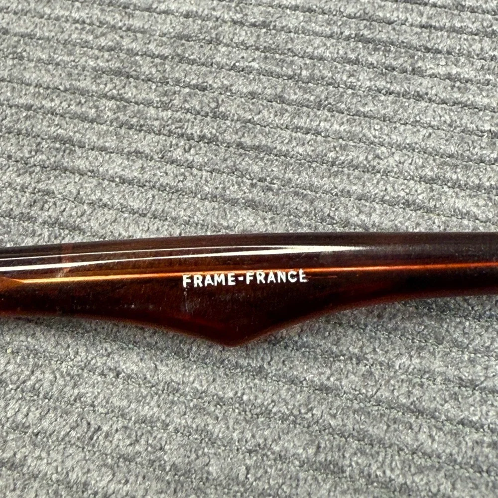 Vintage 60s A Paris Cat Eye Y2k Glasses‎ Tortoise Shell Silver Floral France Vtg